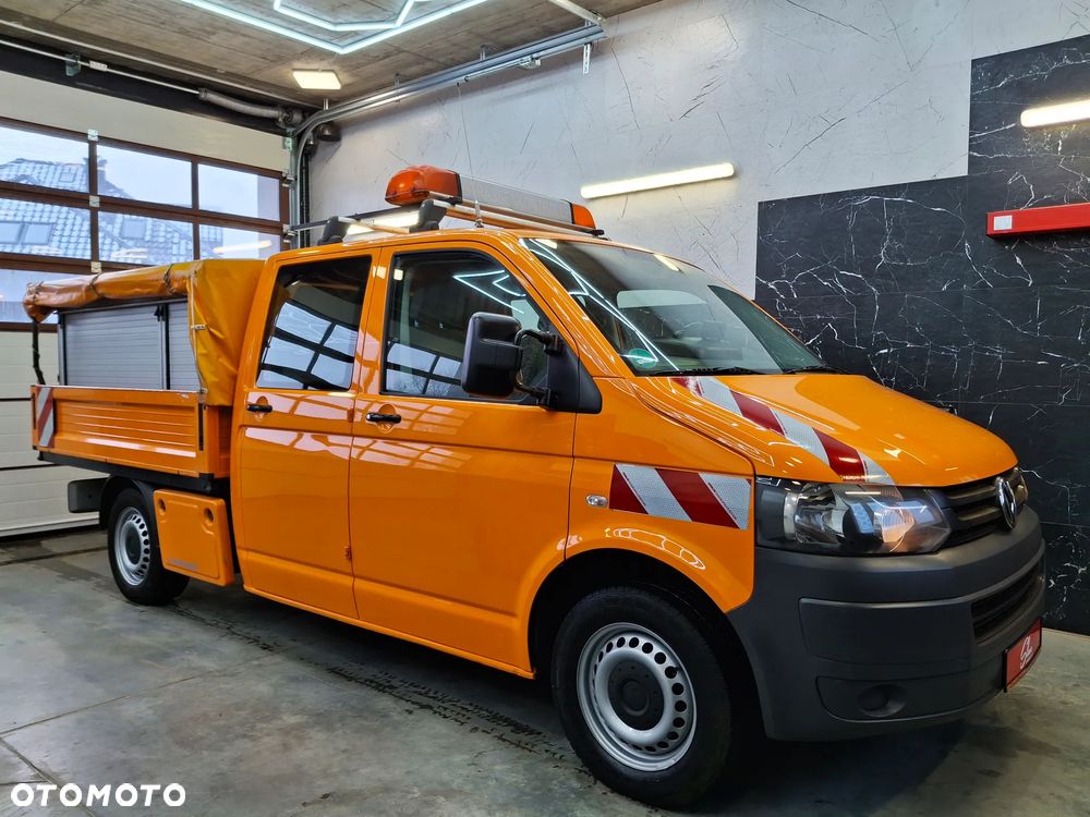 Volkswagen Transporter T5 Lift Doka Brygadówka Serwisowy Drogowy Półki Szuflady Warsztat Auto Warsztat Służba Drogowa Pomarańczowy Mobilny Serwis - 6