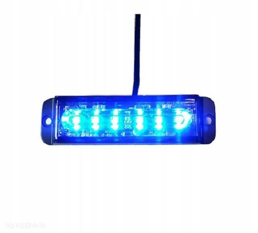 LAMPA STROBOSKOP LED 6 blue POLICJA STRAZ 12V - 1