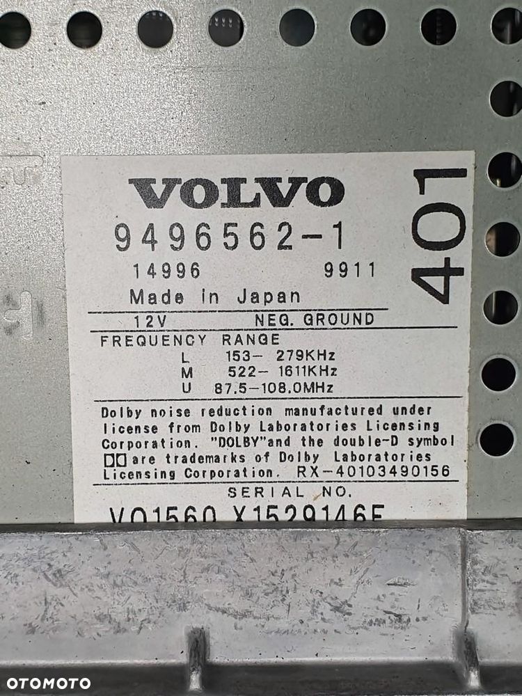 RADIO CD KASETA VOLVO S80 I 9496562 - 8