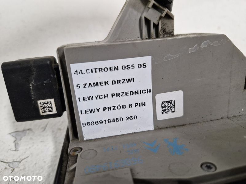 citroen ds5 zamek drzwi lewy przód przedni 6 pin 9686919480 - 6