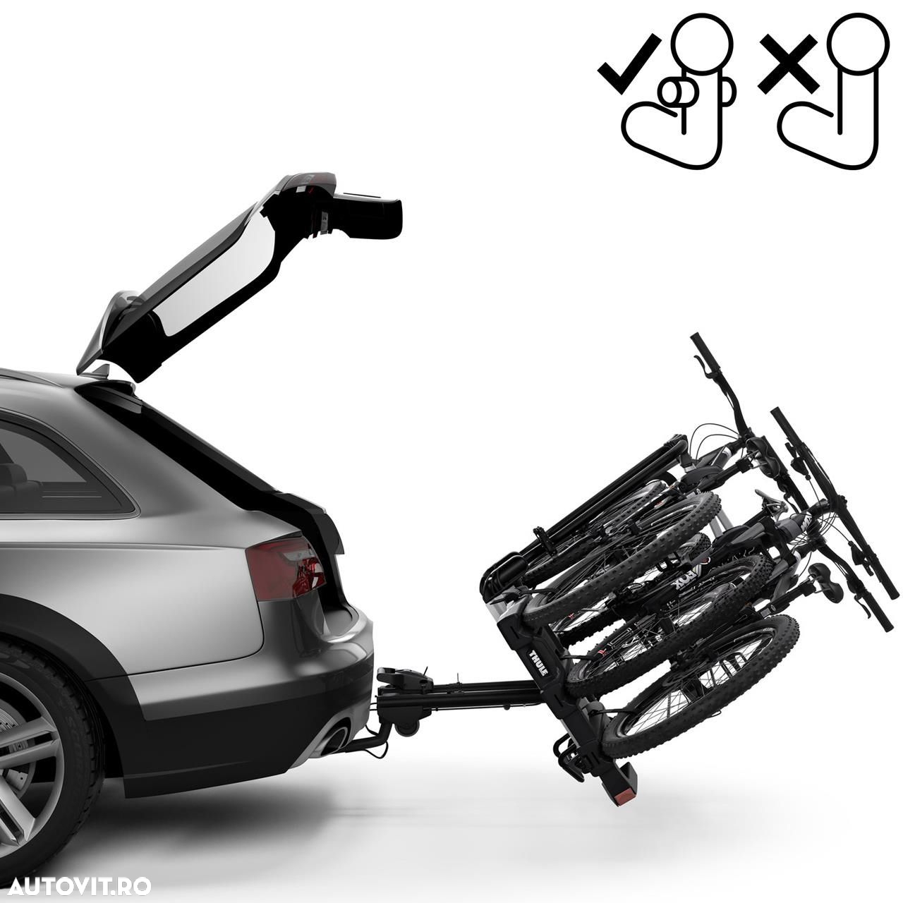 Suport 3 biciclete Thule EasyFold XTF 3 cu prindere pe carligul de remorcare (13pini) - 3
