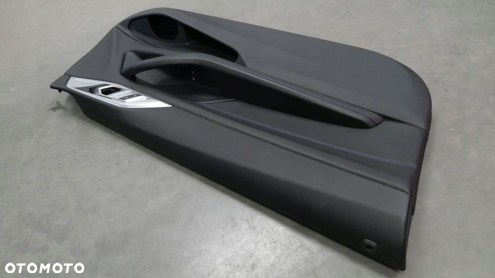 bmw g22 g23 boczek drzwi lewy przód tapicerka niebieska nić - 6