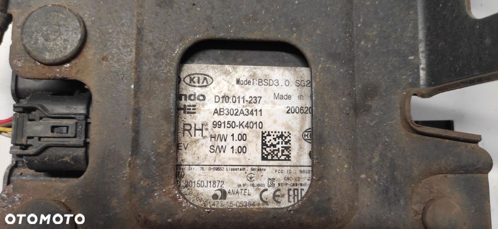 HYUNDAI KONA EV RADAR CZUJNIK MARTWEGO POLA SENSOR PRAWY TYŁ 991450-K4010 - 3