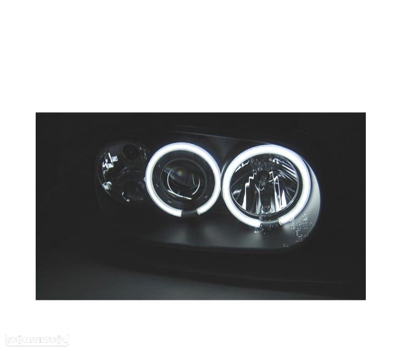 CONJUNTO DE FARÓIS VW GOLF 4 97-03 ANGEL EYES CCFL LUZ DIURNA PRETO - 2