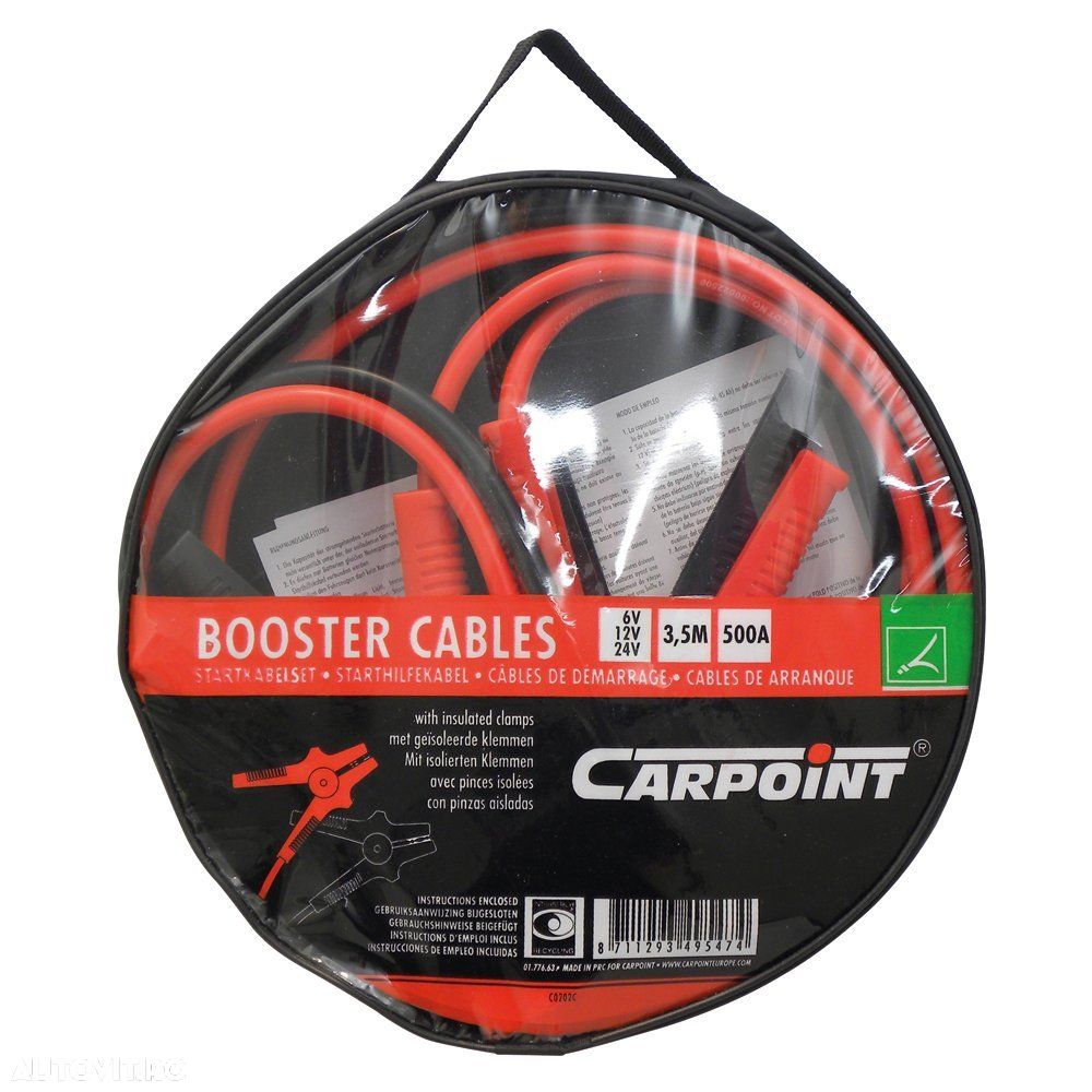 Cabluri transfer curent baterii Carpoint 6V/12V/24V 500 Ah 3.5m - 1