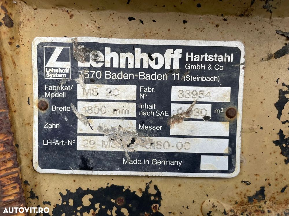 Cupa Taluz Lehnhoff MS 20 cu Inclinare Hidraulica Pentru Utilaje de 21-30 Tone - 10