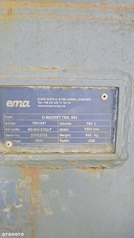 Łyżka 100cm EMA złącze S60 skandynawska, 90,120, do koparki do kopania kopiąca - 4