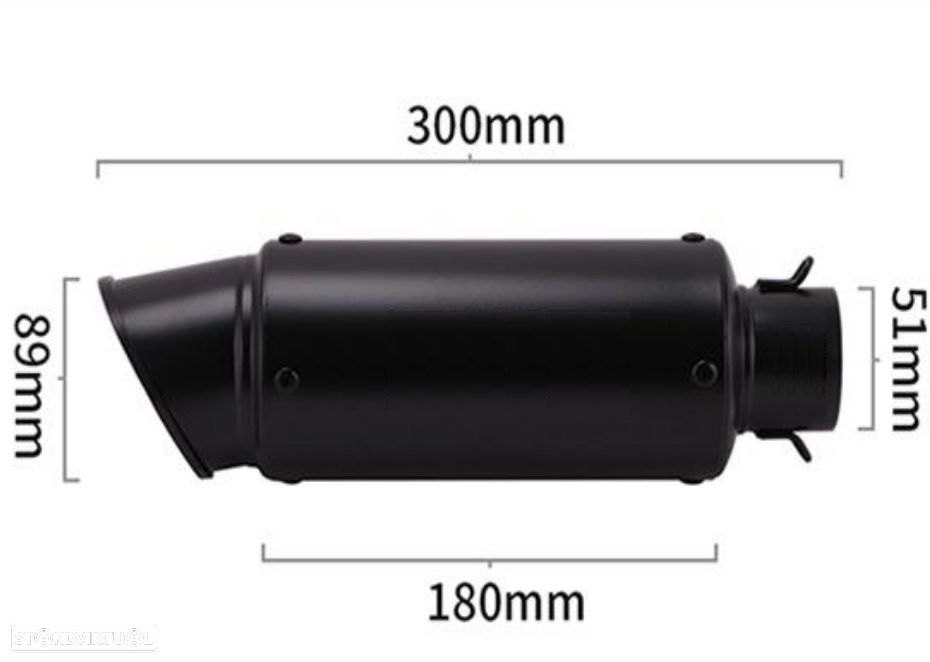 ponteira escape universal vandal comprimento 300mm - 4