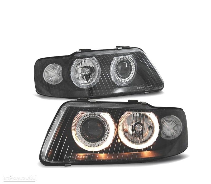 FARÓIS AUDI A3 8L 00-03 FUNDO PRETO - 1