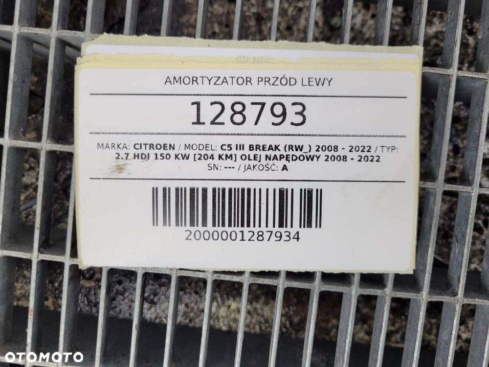 MCPHERSON ZWROTNICA AMORTYZATOR PRZÓD LEWY CITROEN C5 III X7 2.7 HDI 204KM - 12