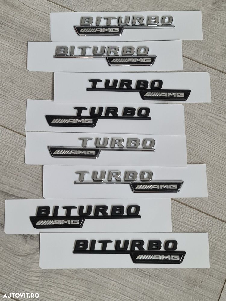 Set-2-Embleme-Sigla-Logo-Scris-Mercedes-Aripi-Turbo-Biturbo-AMG - 1