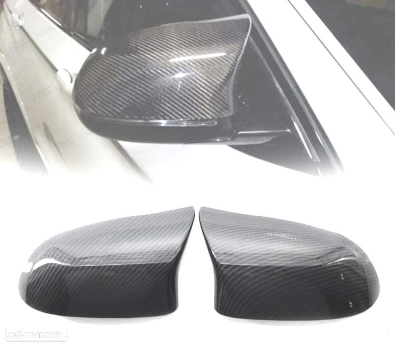 CAPAS DE ESPELHOS RETROVISORES BMW F25 F26 F15 F16 CARBONO - 1