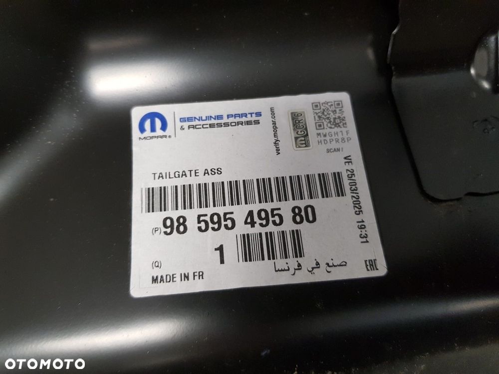 FABRYCZNIE NOWA ORYGINALNA KLAPA BAGAŻNIKA COMBO E BERLINGO IV PARTNER 4 RIFTER 18-25 9859549580 - 6