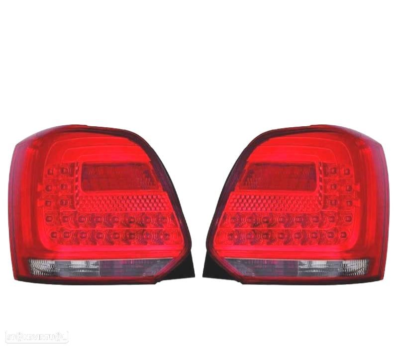 FAROLINS TRASEIROS LED VOLKSWAGEN VW POLO 09+ VERMELHO - 1