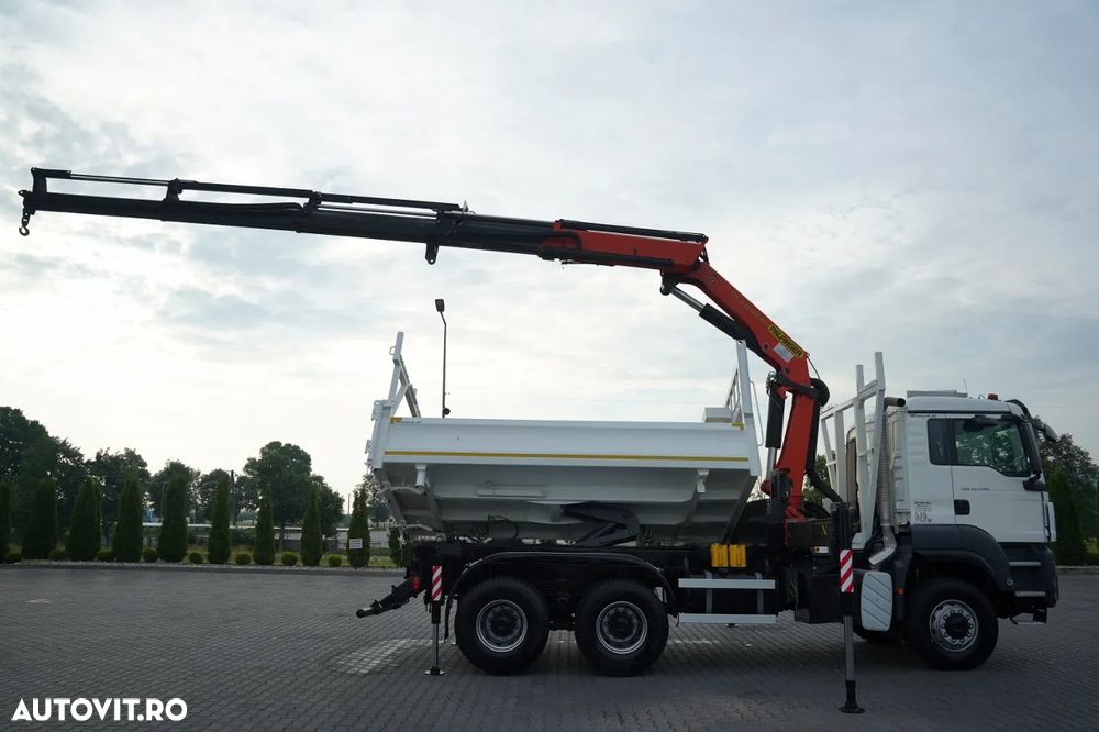 MAN TGS 26.440 / 6x4 / CAMION BASCULANTE / HIDROBID / BORDMATIC + PALFINGER PK 33002-EH / AUTOMAT / PILOT / EURO 5 - 10