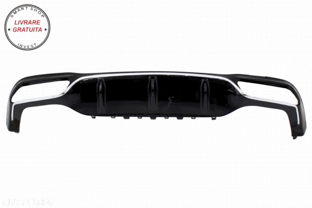 Difuzor Bara Spate cu Ornamente Tobe Negre Mercedes E-Class W213 AMG Line (2016-20- livrare gratuita - 3
