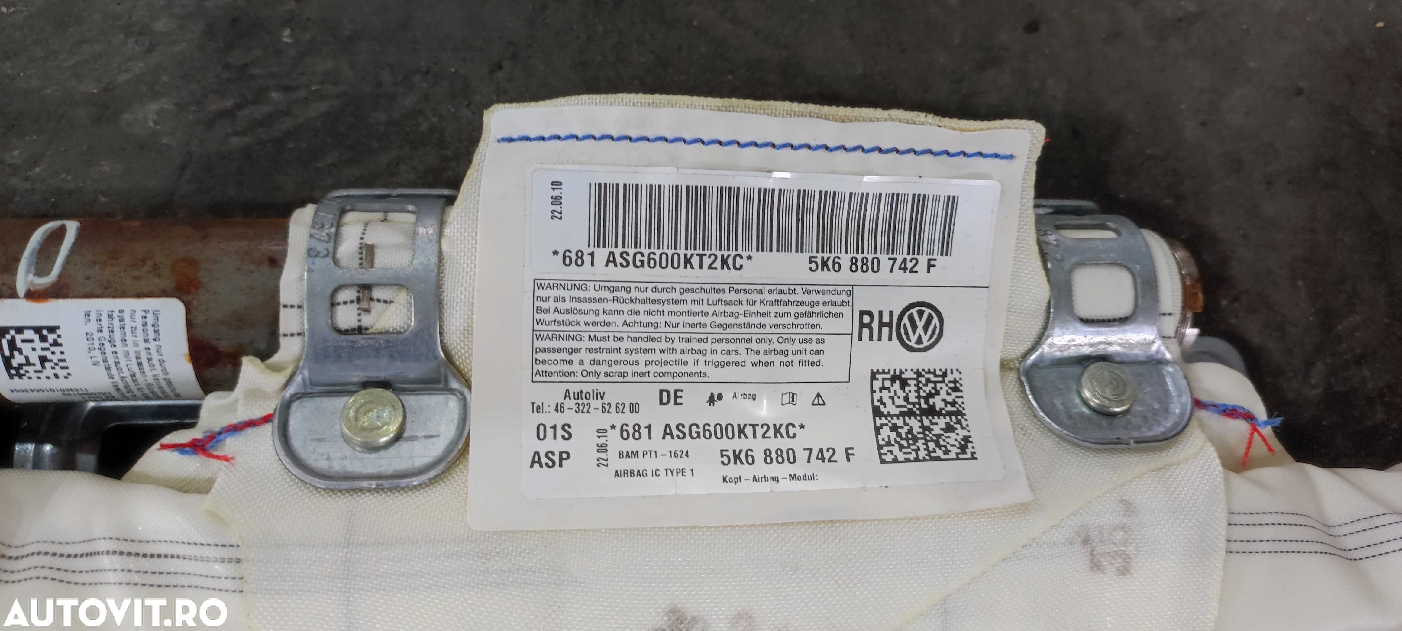 Airbag lateral dreapta golf 6 cod 5K6880742F - 2