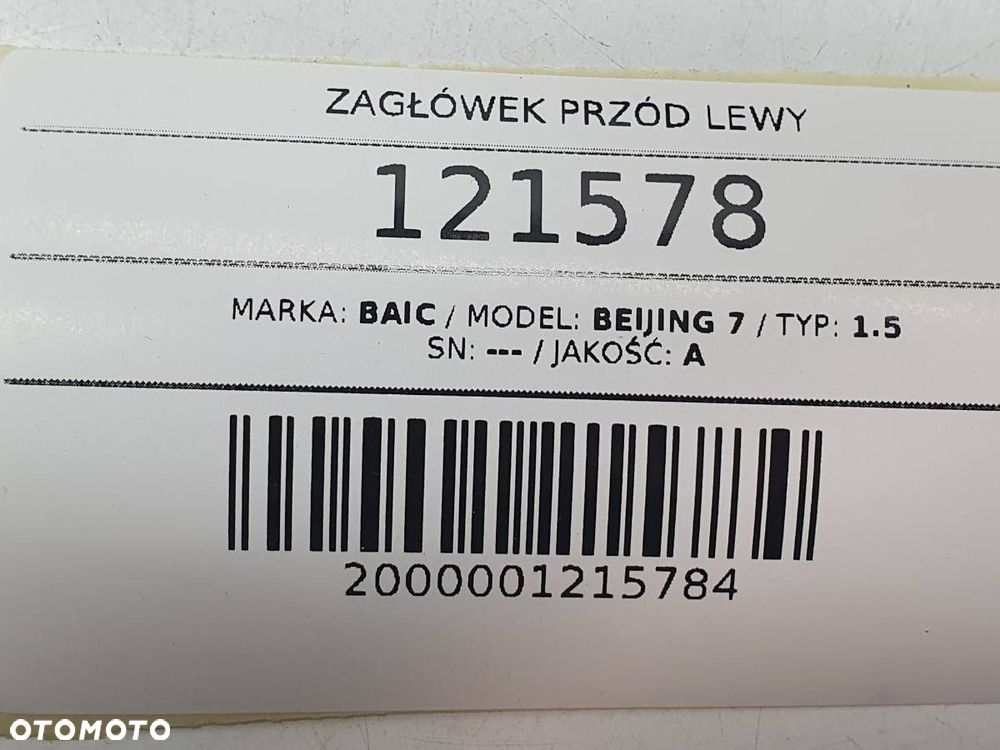 ZAGŁÓWEK PRZÓD LEWY KIEROWCY FOTELA BAIC BEIJING X75 7 2024 - 5