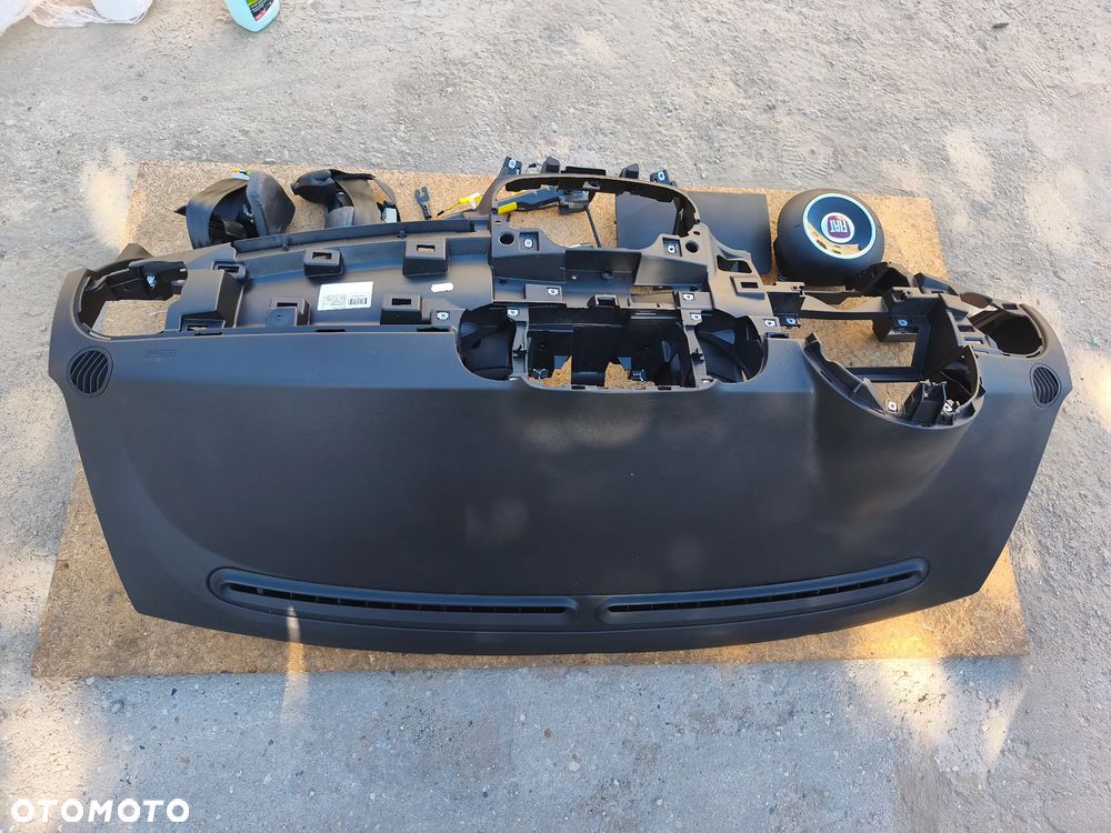 DESKA ROZDZIELCZA KONSOLA ZESTAW AIRBAG PODUSZKI ORYGINAŁ DEMONTAŻ FIAT 500 LIFT - 4