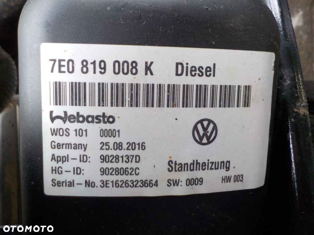 VW T6 WEBASTO DOGRZEWACZ PIECYK OGRZEWANIE POSTOJOWE 7E0819008K - 4