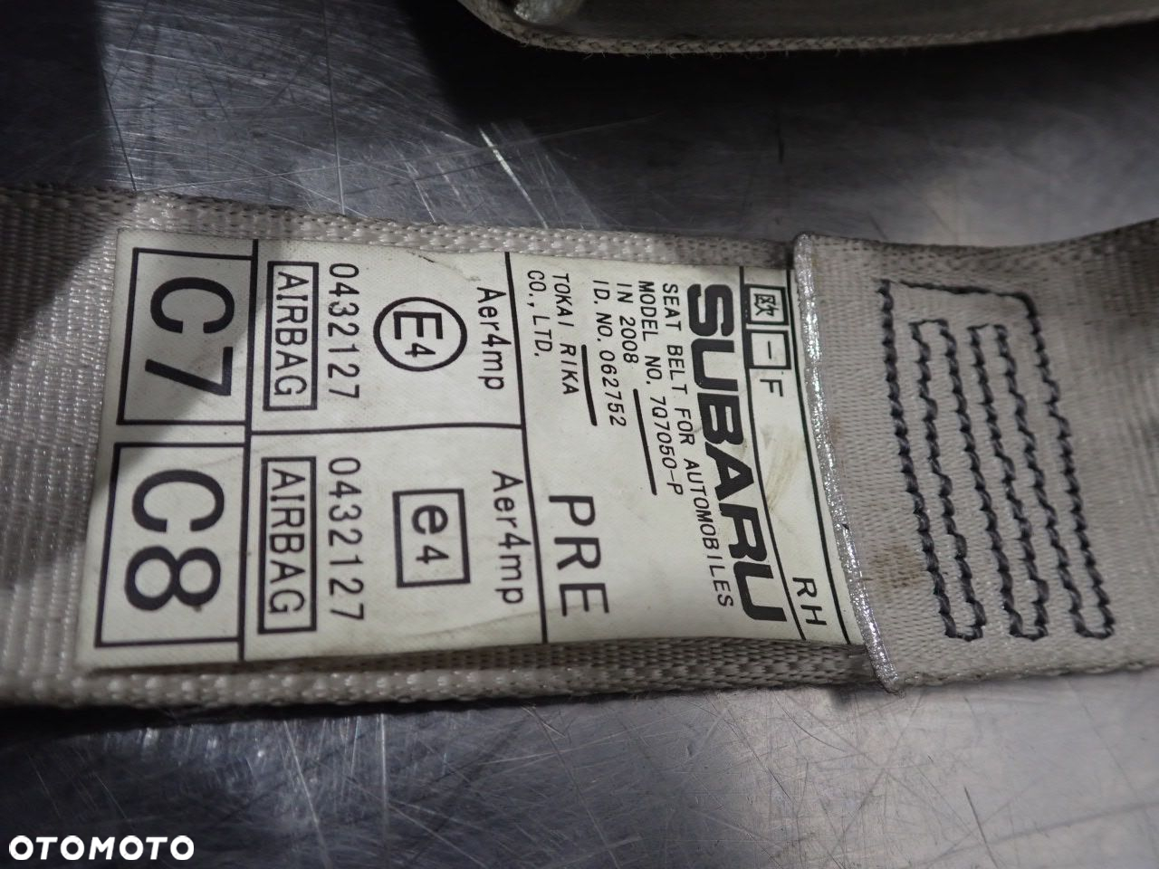 PAS PRAWY PRZEDNI BEZPIECZEŃSTWA SUBARU LEGACY IV 2.0D 7Q8050-P - 6