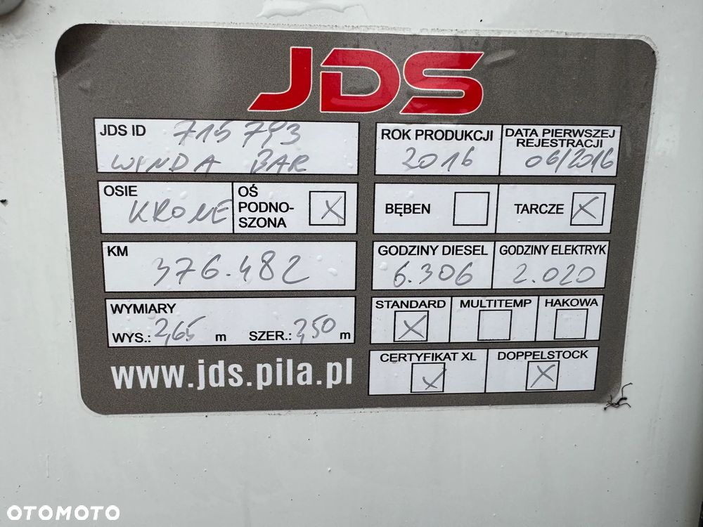 Krone Chłodnia,Doppelstock, Vector 1950, Winda BAR - 40