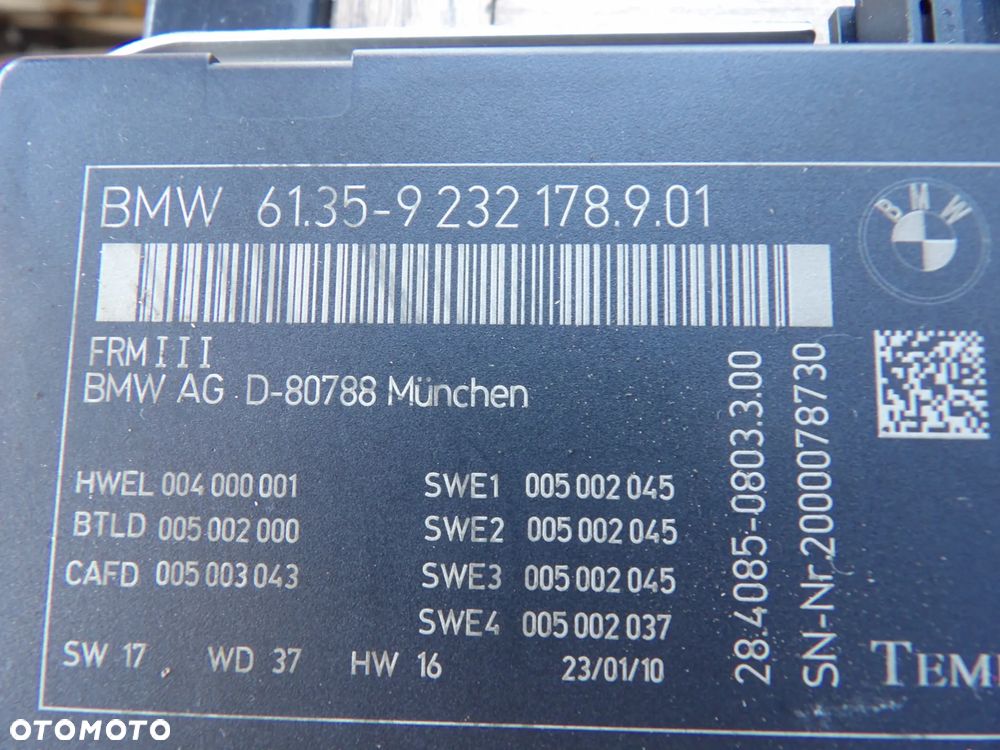 BMW - F01 - MODUŁ , STEROWNIK ŚWIATEŁ XENON - 9232178 - 2