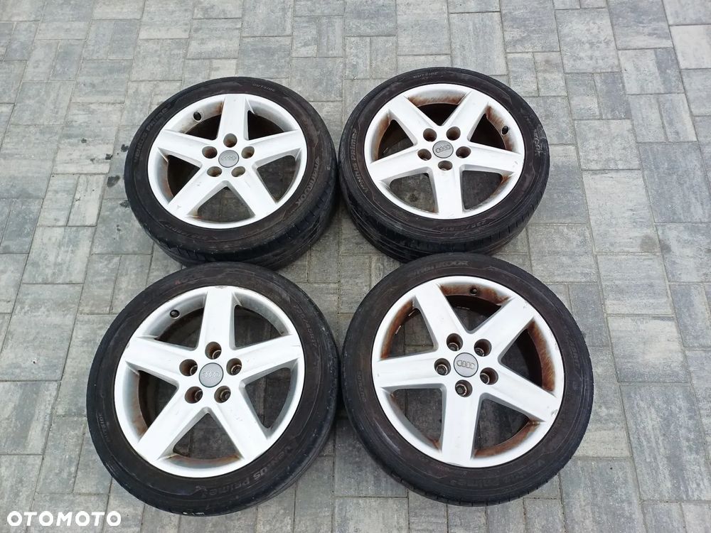 FELIGI Z OPONAMI ALUMINIOWE AUDI A4 B6 B7 R17 5X112 ET45 57,1 mm OPONY HANKOOK 235/45 LATO NR8