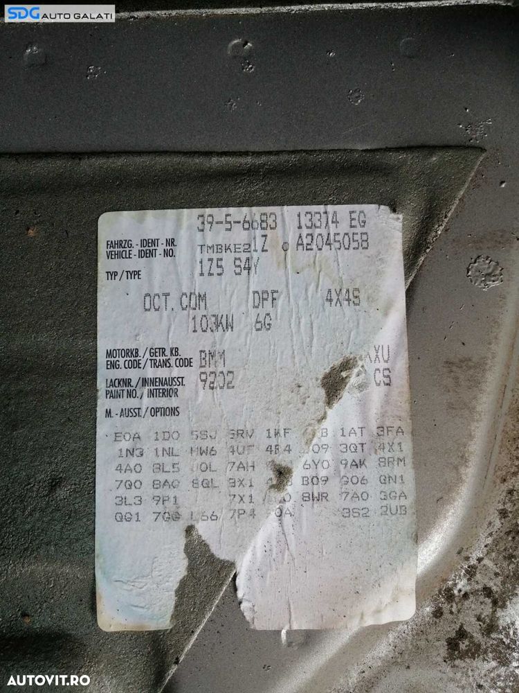 Cutie de Viteze Manuala 6 Trepte Cod KXU 4x4 4Motion Seat Altea 2.0 TDI 2007 - 2013 - 2