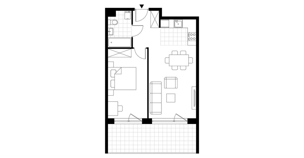 2-pokojowe mieszkanie 45m2 + balkon - Pełny obrazek: 3/23
