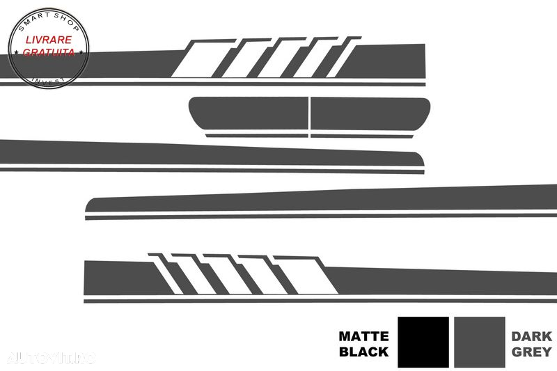 Set Stickere Capota Plafon Portbagaj si Stickere Oglinzi Gri Inchis Mercedes C205 - livrare gratuita - 4