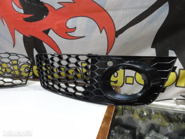 Grelhas faróis nevoeiro Audi A4 B8 08-11 RS LOOK preto brilhante - 7