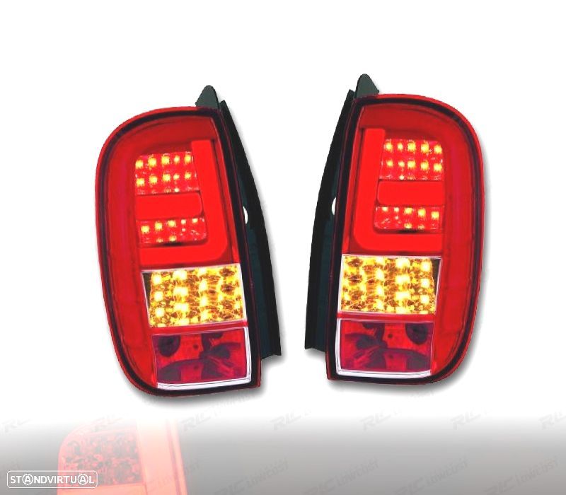 FAROLINS TRASEIROS DACIA DUSTER 10-13 LIGHT BAR LED VERMELHO CROMADO - 1