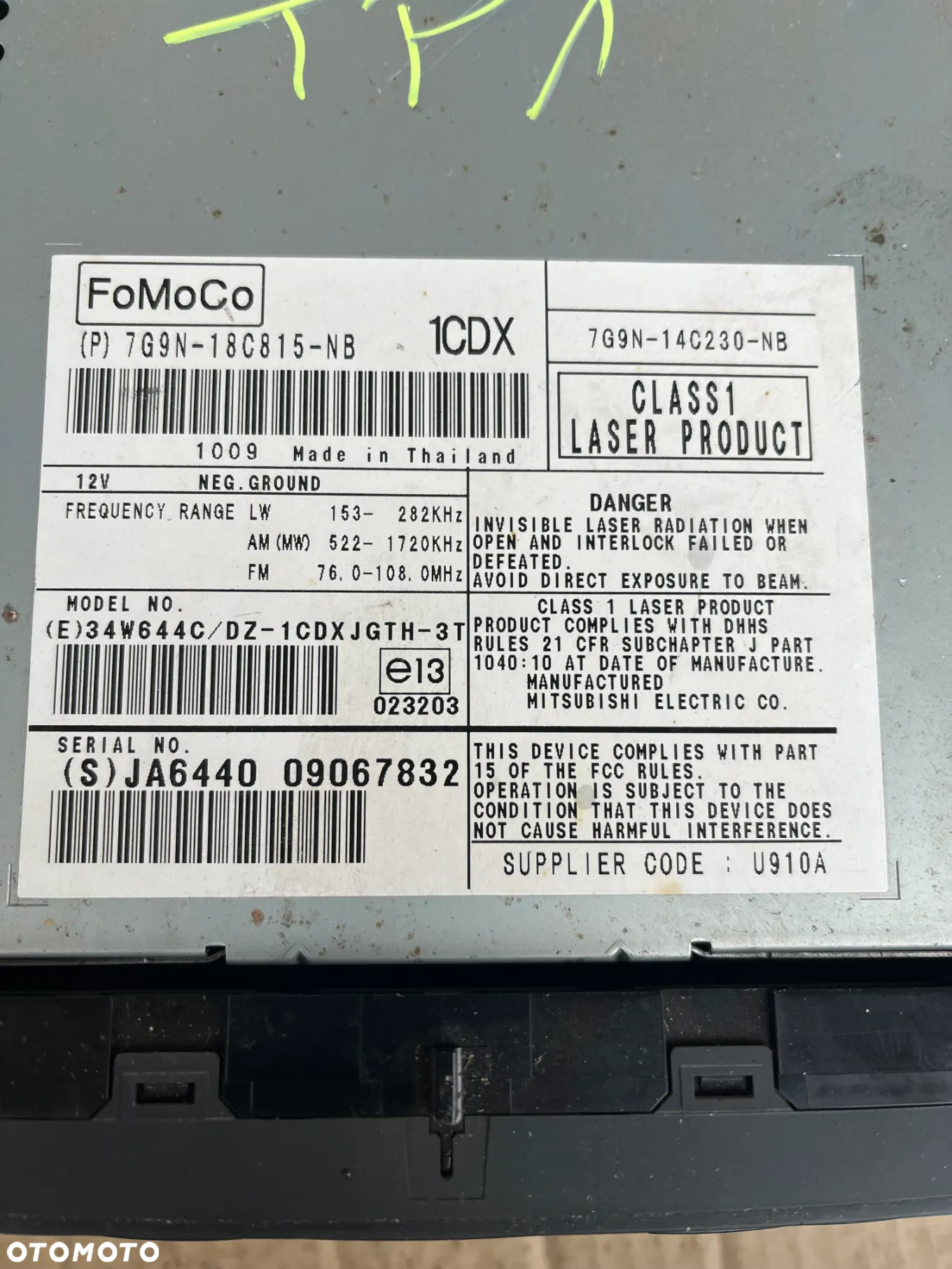 Radio CD 7G9N-14C230 Land Rover Freelander 2 II - 2