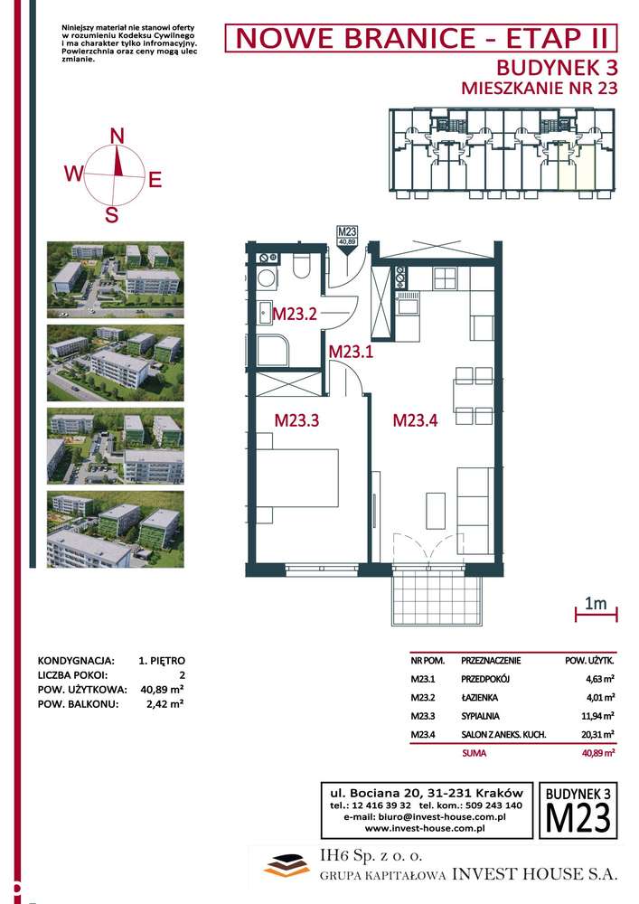 2-pokojowe mieszkanie 41m2 + balkon - Pełny obrazek: 2/22