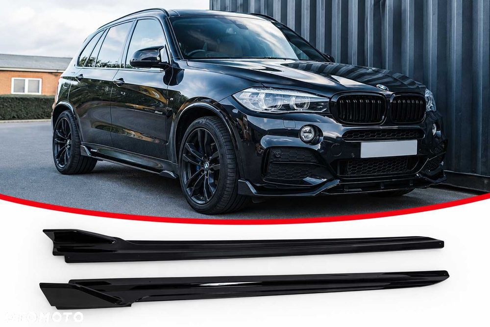 Boczne Dokładki Progów BMW X5 F15 Komplet Spoilery Czarny Połysk
