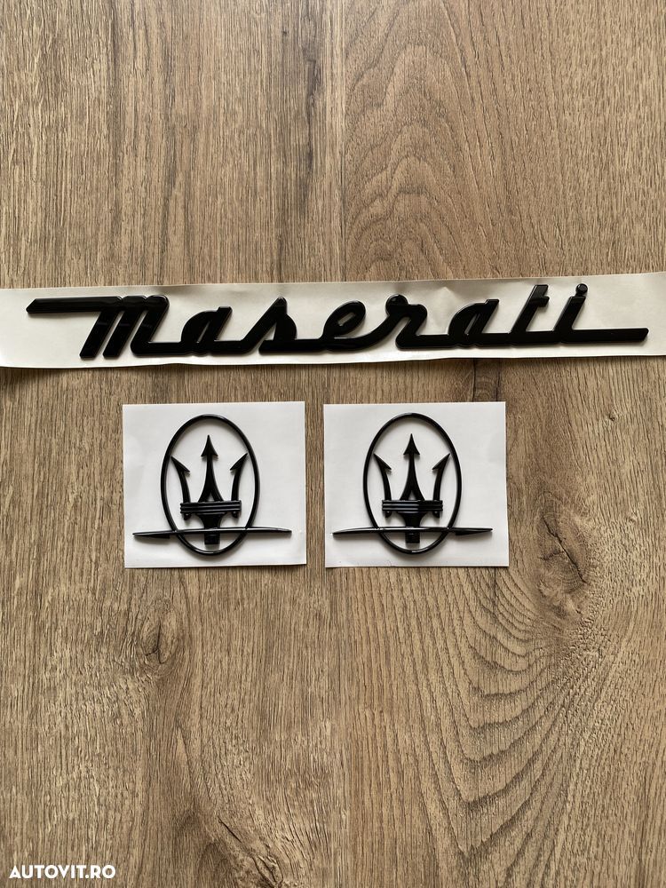 Embleme Emblema Semn Logo Scris Maserati Portbagaj Aripi Superioare - 3