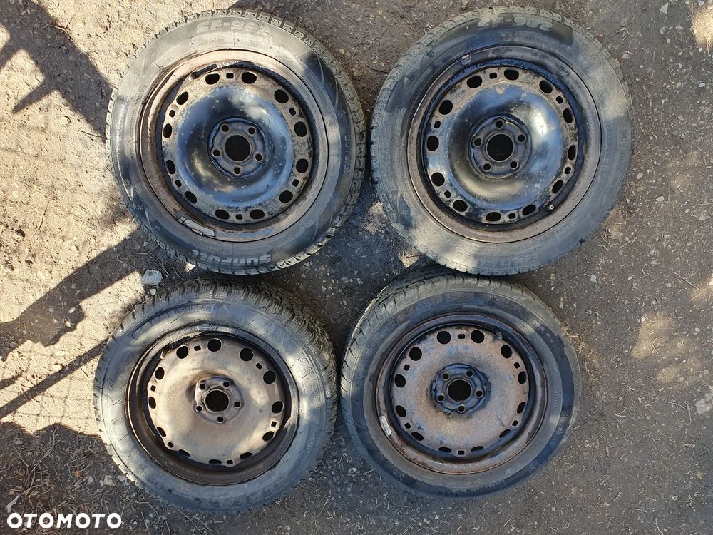 VW AG R15 4x KOŁO 5x100 195/55/R15 KOMPLET 4 KÓŁ ORYGINALNE FELGI 15 6J ET43 6Q0601027B - 1