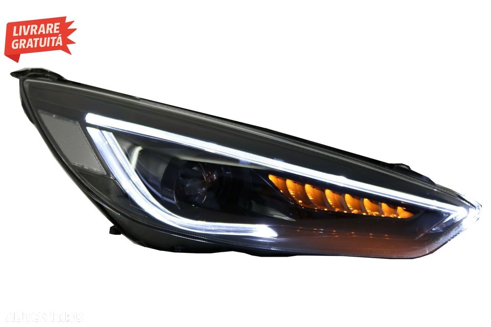 Faruri LED DRL Ford Focus III Mk3 Facelift (2015-2017) Bi-Xenon Design Semnalizare- livrare gratuita - 9