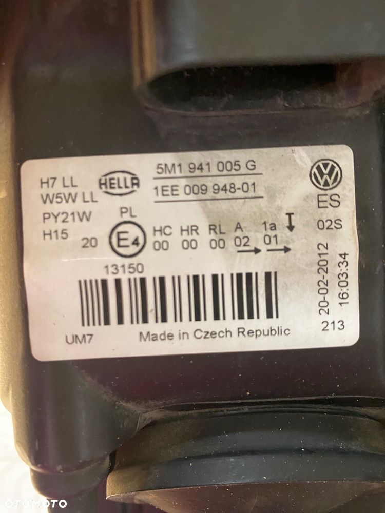 VW GOLF  LAMPA LEWA LEWY PRZÓD PRZEDNIA  5M1941005G - 6