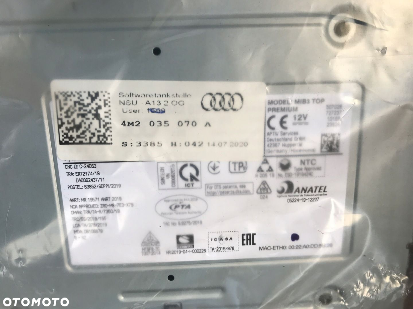 AUDI Q7 Q8 M2 CZYTNIK MULTIMEDIA MMI 4M2035070 - 2
