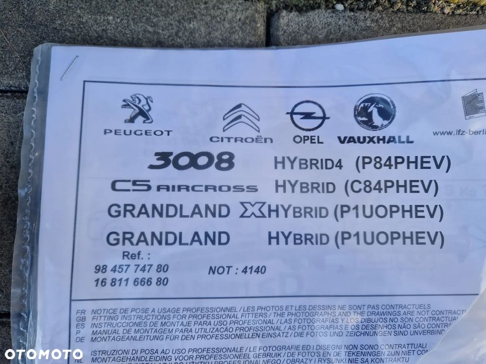 ELEMENTY MOCUJĄCE HAKA HOLOWNICZEGO PEUGEOT 3008 II CITROEN C5 AIRCROSS OPEL GRANDLAND X NOWE ORYGINALNE - 8