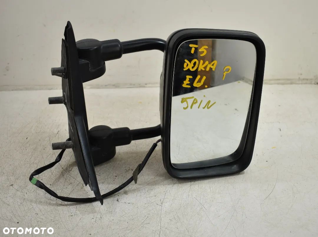 LUSTERKO ELEKTRYCZNE PRAWE VW TRANSPORTER T5 DOKA 5PIN EU - 1