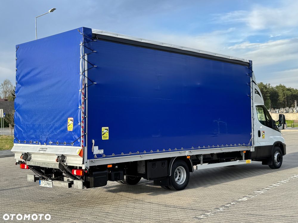 Iveco Daily 2023r Hi-Matic‼️72C18‼️Winda Dhollandia 1000KG // Plandeka 15 Palet 2x Firanka + dach zsuwany + regulacja wysokości ‼️Spanie z tyłu WEJKAMA Wysokość rampowa Full LED Tempomat Salon Polska DMC7200KG Faktura Vat 23% TwinCab - 8