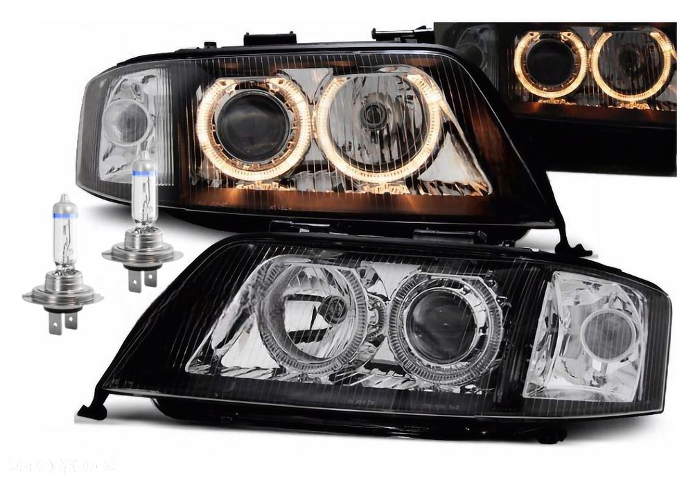 Reflektory AUDI A6 C5 1997-2001 DEPO, Ringi  - Doskonała jakość i bonus H7