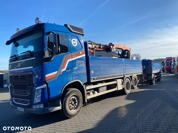 Volvo ZESTAW FH500 6x2 z HDS PALFINGER 18001L OŚ SKRĘTNA + PRZYCZEPA