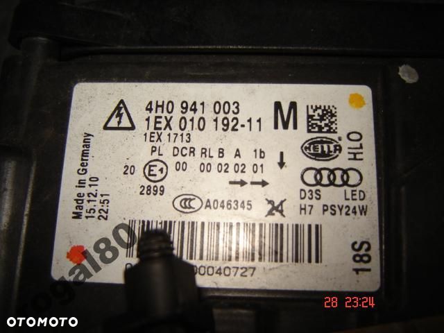 AUDI A8 4H0 LAMPA LAMPY XENON LED KOMPLETNE IDEAŁ - 4