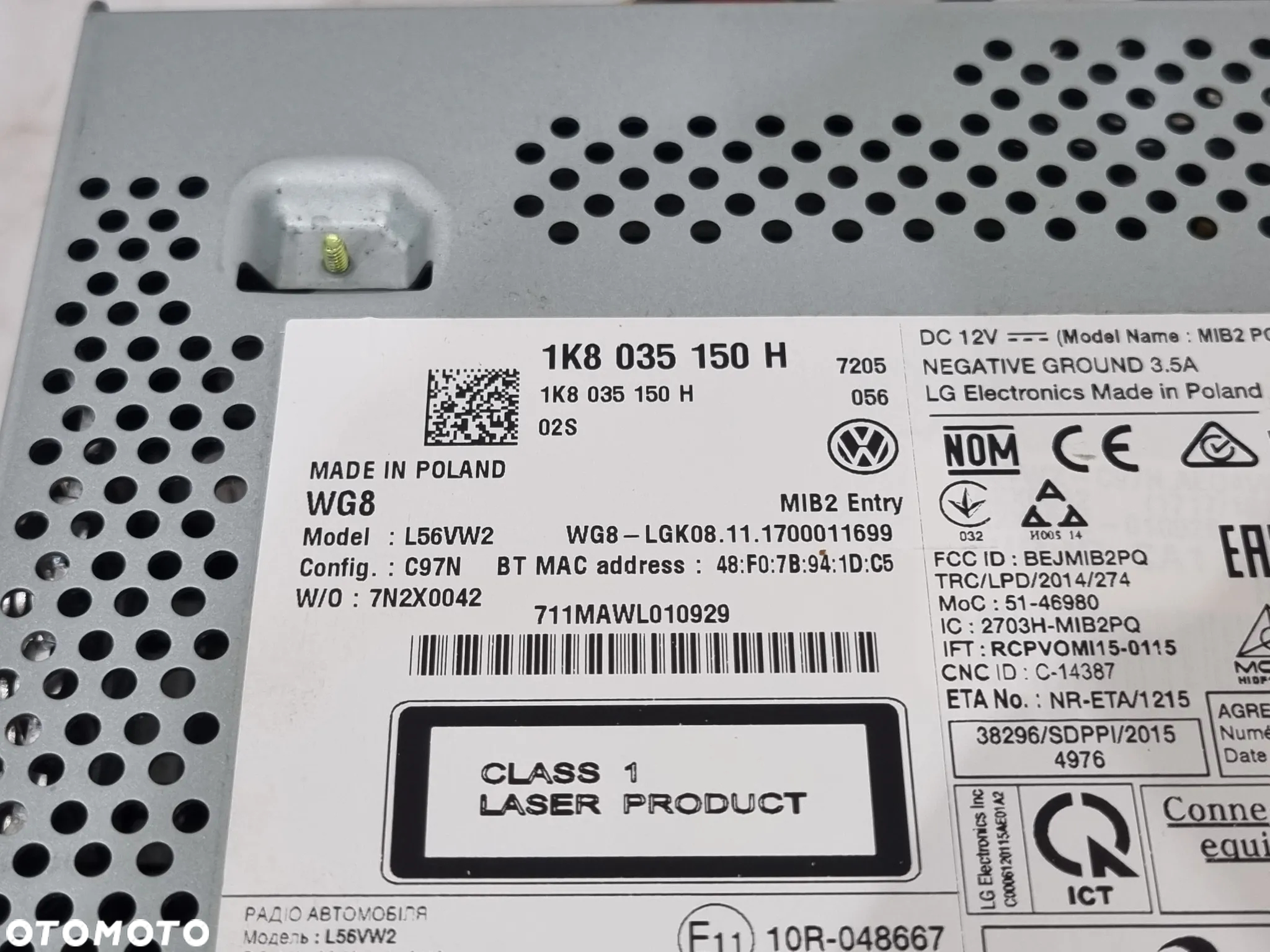 VW CADDY T6 GOLF PASSAT TIGUAN SHARAN RADIO CD 1K8035150H - 5