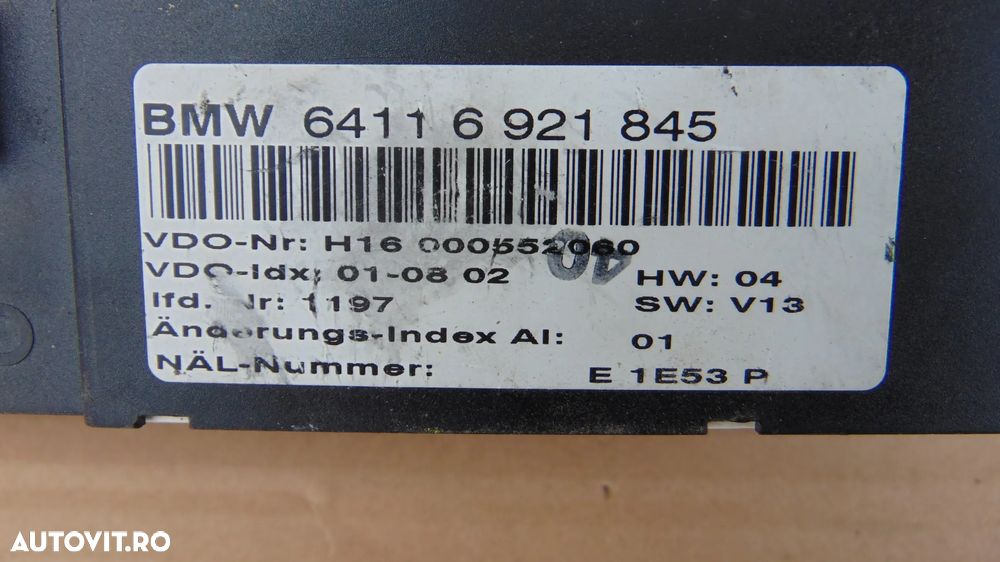 Panou comanda aer conditionat AC BMW Seria 3 E46 an 1998-2006 cod 64116921845 - 4