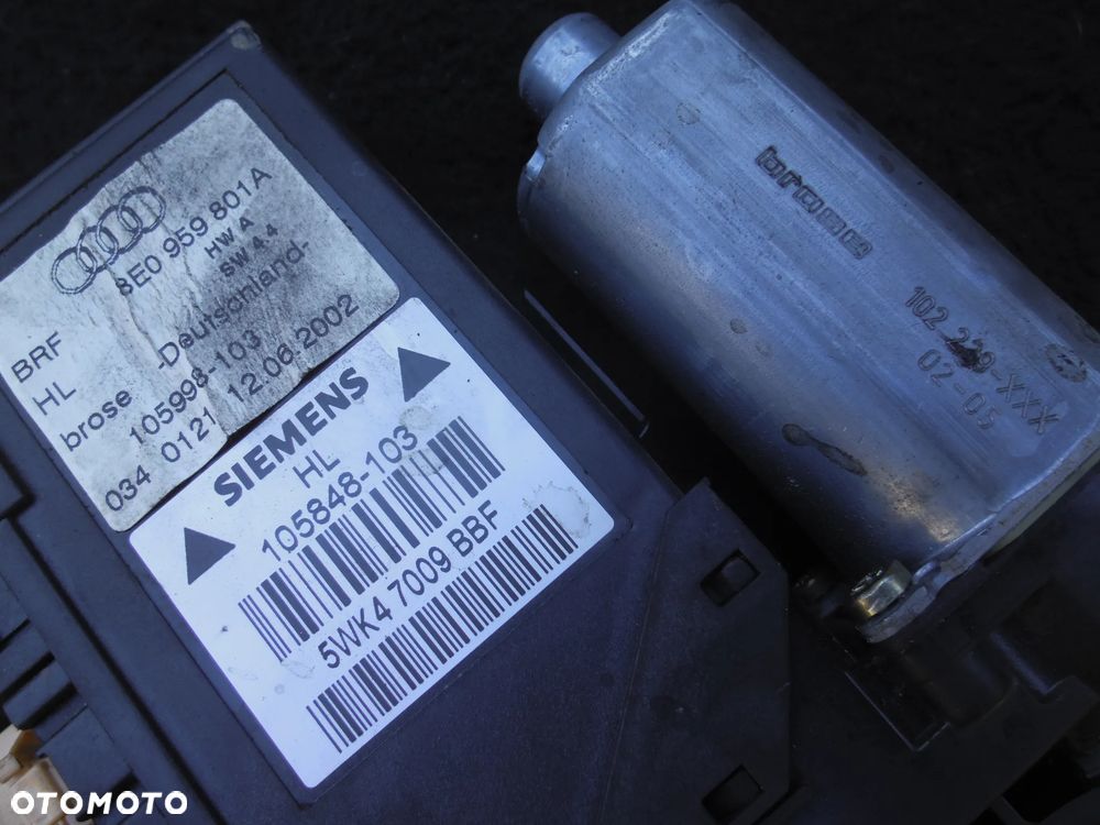 AUDI A4 B6 SILNICZEK PODNOŚNIK SZYBY LEWY TYŁ 8E0959801A POSIADAM 2 SZT - 2